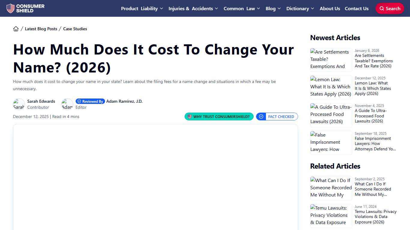 How Much Does It Cost To Change Your Name? (2026)