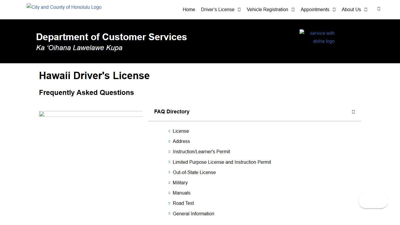Driver's License FAQ Department of Customer Services